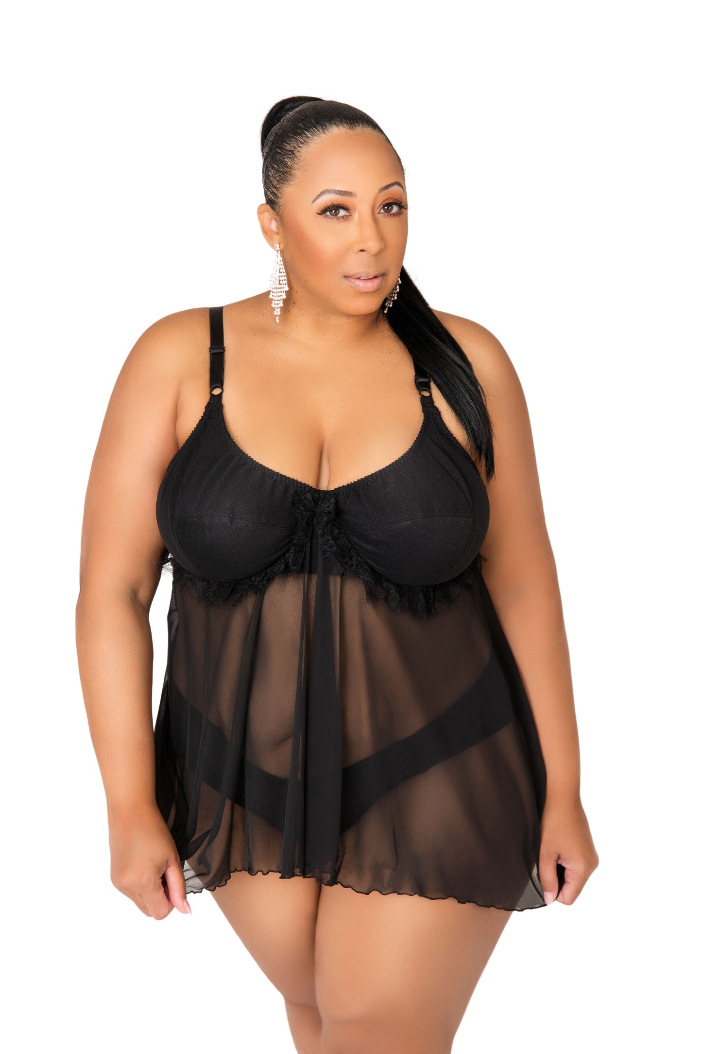 Baby Doll de Malla Fluida "Delicia de Gasa"
