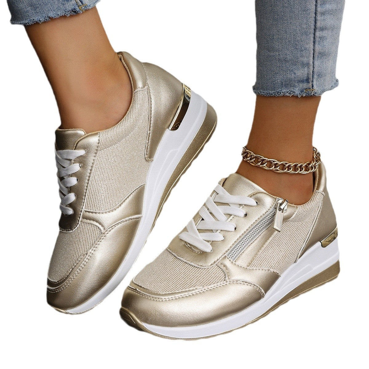 Women's Lace-Up Casual Fashion Sneakers