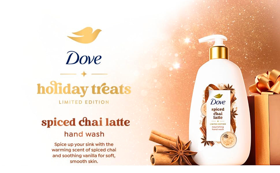 Dove Limited Edition Holiday Treats Liquid Hand Wash for Deep Nourishment Spiced Chai Latte 12 oz