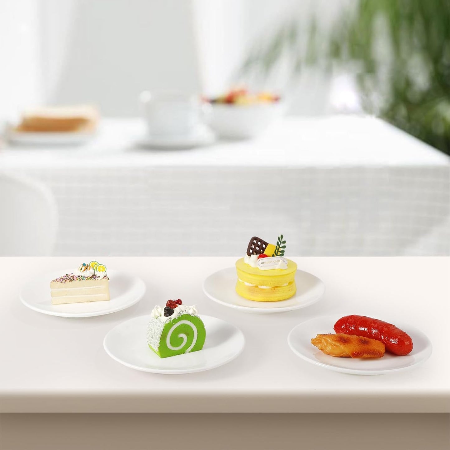 8 Pcs Porcelain Dessert Plates,6 inch White Appetizer Plates,Round Small White Plates,Small Plates for Appetizers,Ceramic Dessert Plate for Cake Snacks,Microwave Oven and Dishwasher Safe