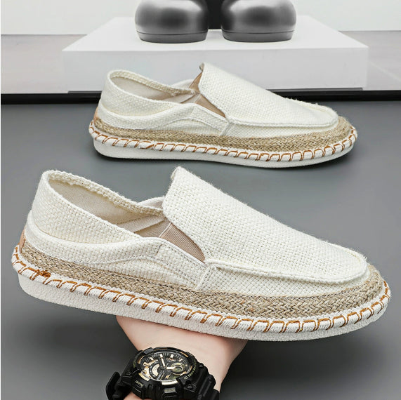 Men's Straw Fisherman Breathable Slip-On Casual Flats