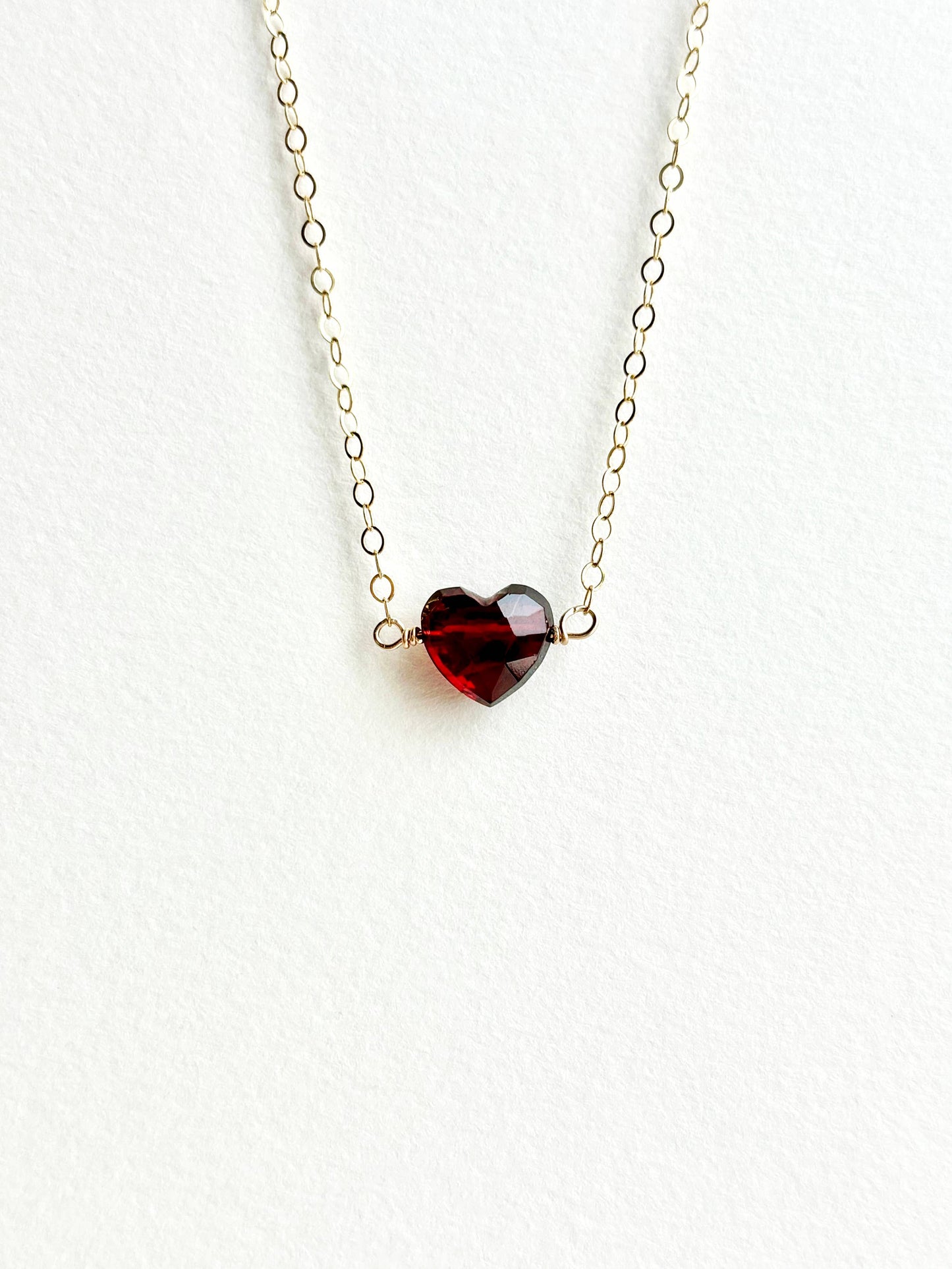 Garnet Heart Necklace