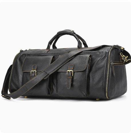 Vintage Multifunctional Leather Travel Duffle Bag Travel Bag