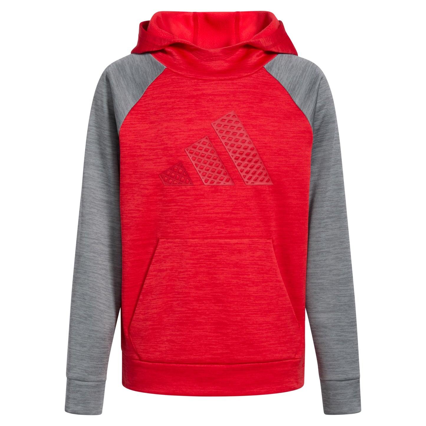 adidas Boys Pullover Hoodie Poly Hooded Sweatshirt Better Scarlet Red Heather