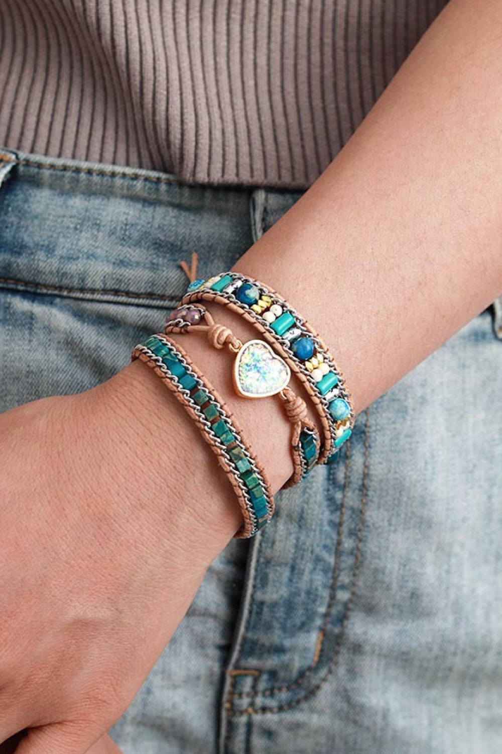 Pulsera de corazón a capas