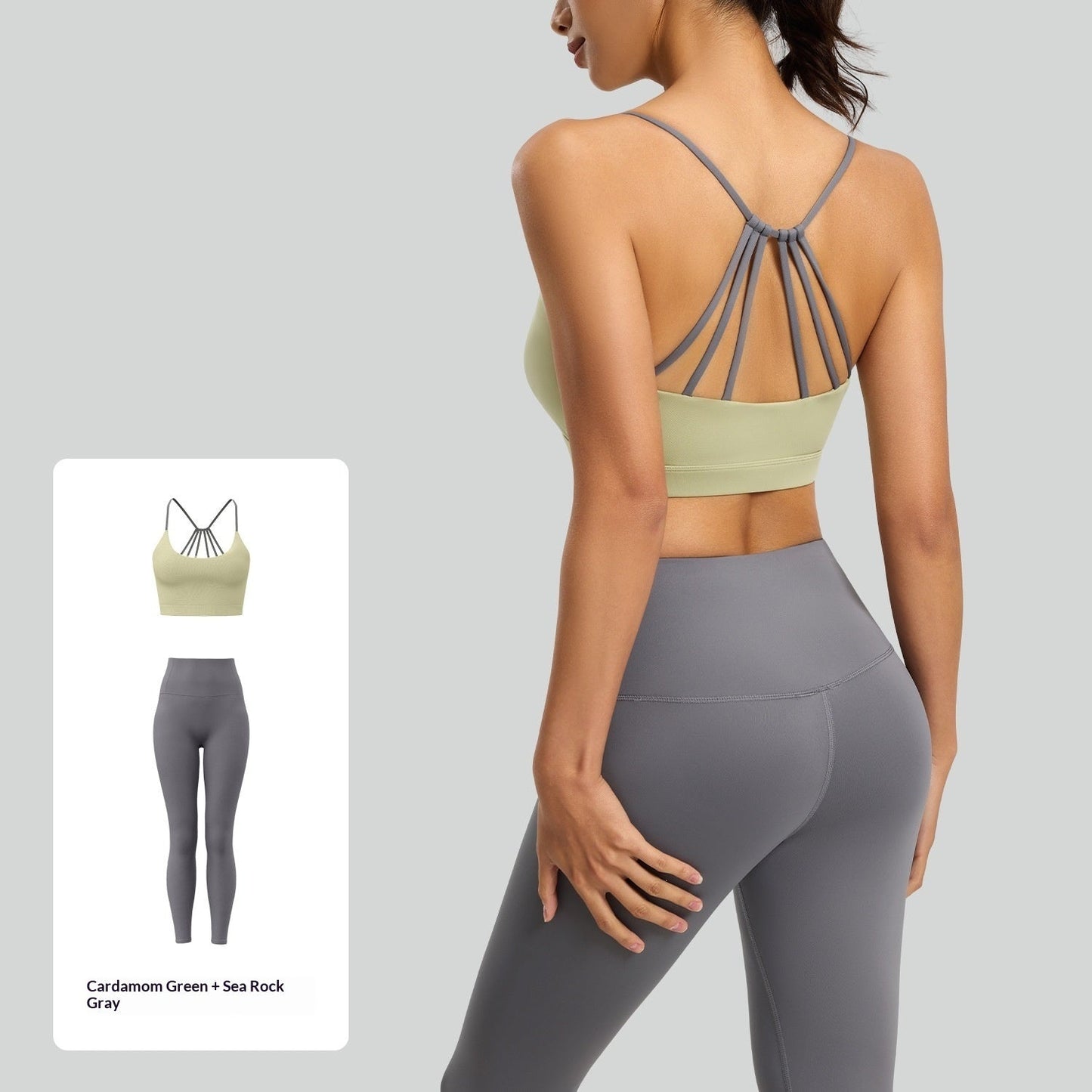 Womens Color-Block Yoga Set For A Beautiful Back