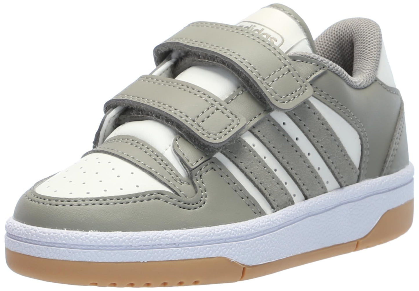 adidas Turnaround Elastic Lace Basketball Sneaker Silver Pebble/Silver Pebble/Cloud White 1 US Unisex Little Kid