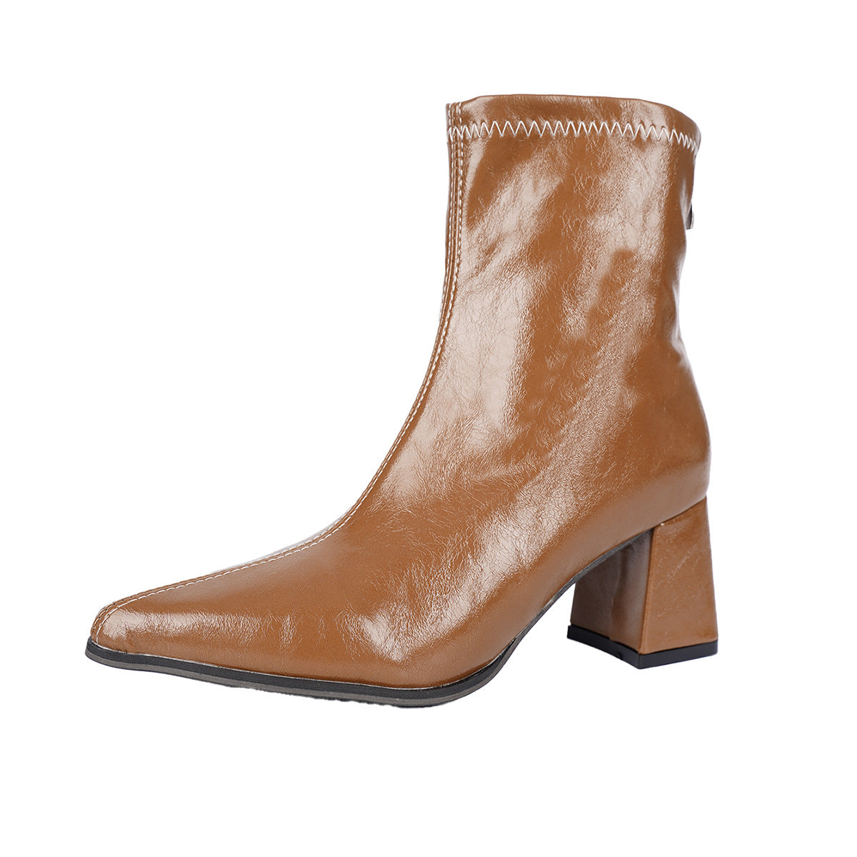 Western-style Pointed-toe Ankle Boots For Women