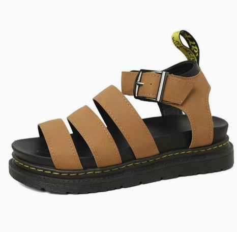 Thick Bottom Strap Buckle Round-Toe Outdoor Beach Sandals