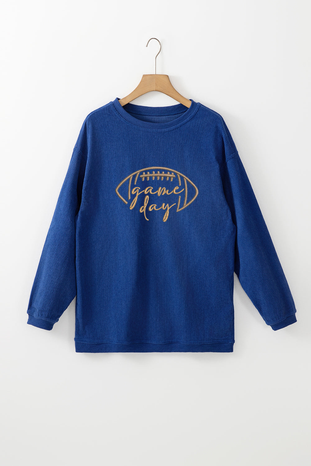 Sudadera gruesa bordada de fútbol negro para el día del partido