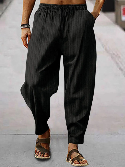 Men's Full Size Drawstring Pants with Pockets Plus Size