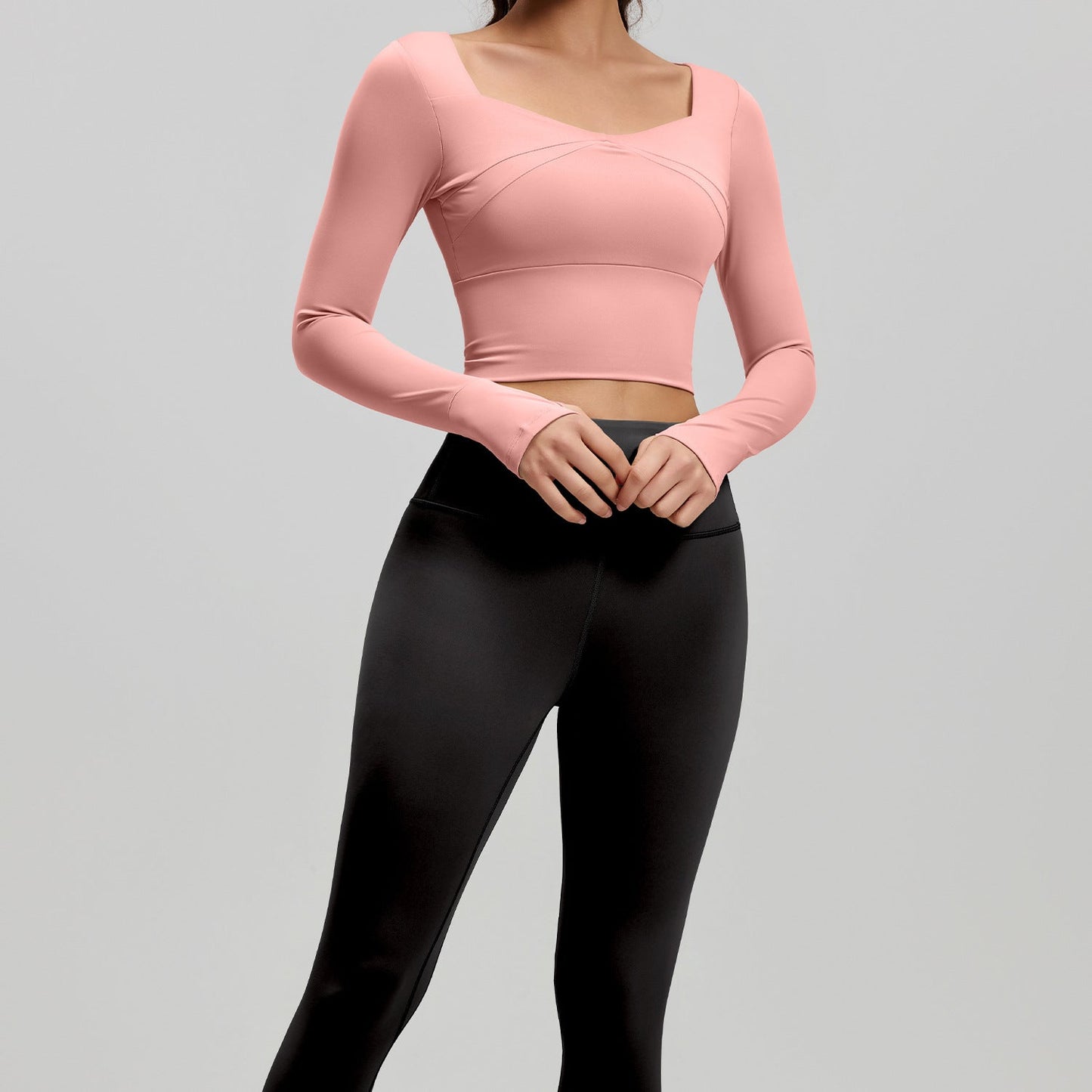 Spring And Summer Spliced Yoga Long-Sleeved Set