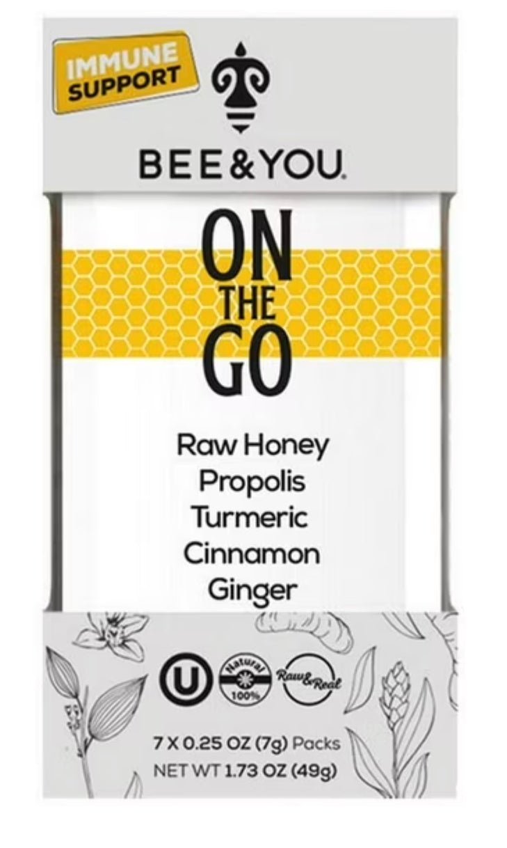 Bee & You On the Go Immunity Honey Packets, 1.73 oz (12 Boxes of 7 Packets)