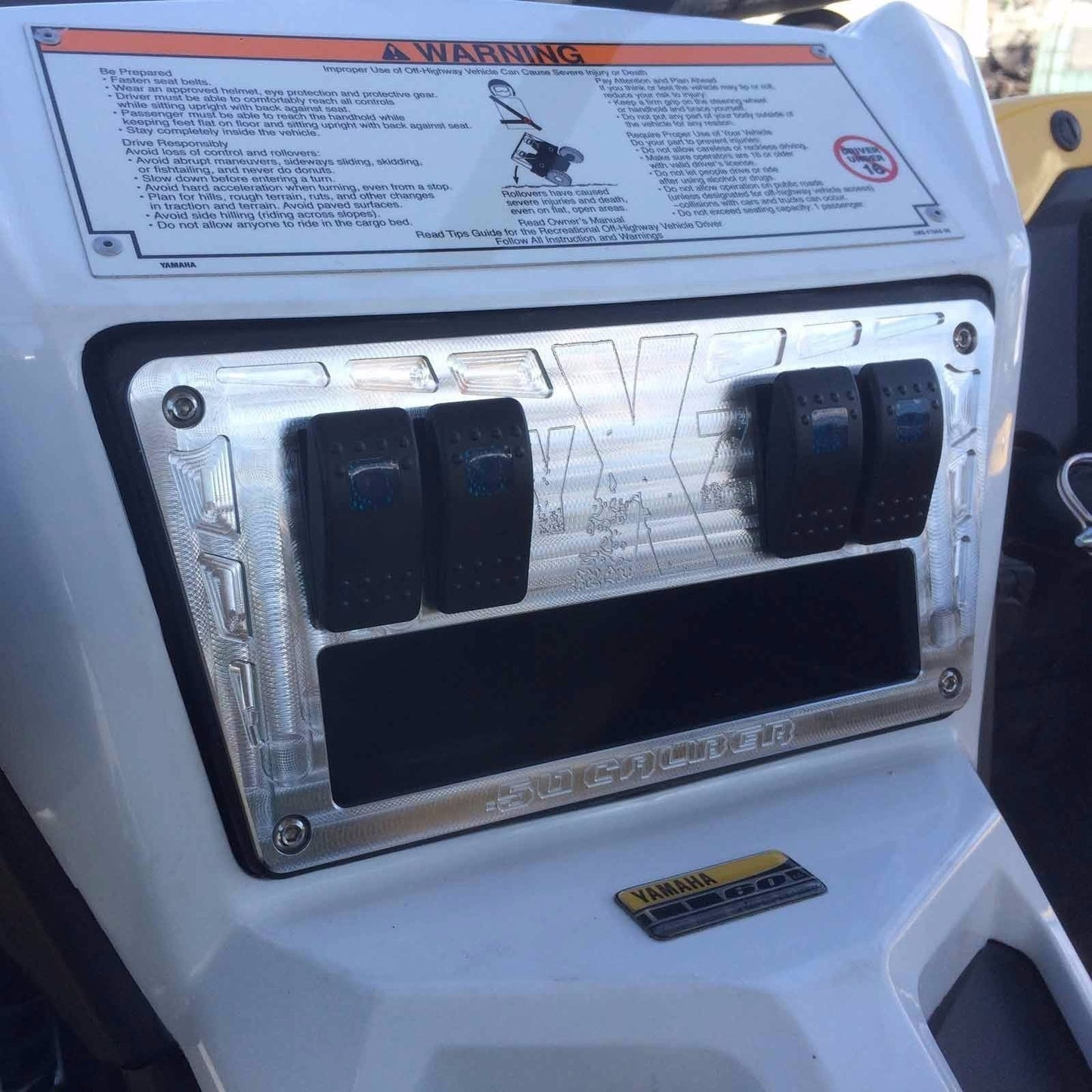 YXZ 1000R Custom CNC 4 Switch Dash Panel
