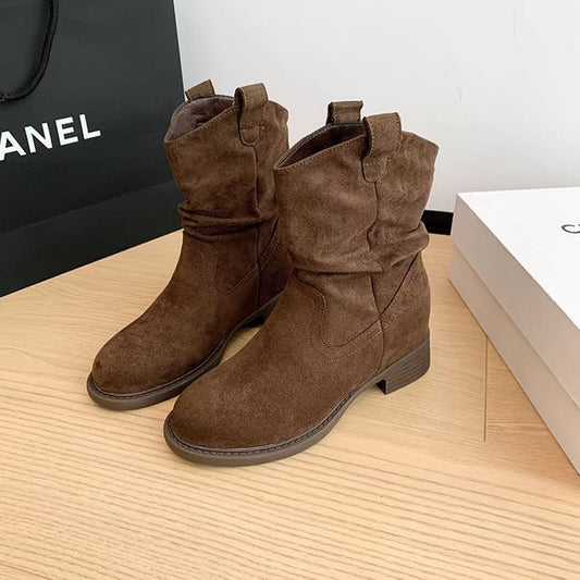 Botines de tacón grueso de color liso para mujer | Estilo versátil