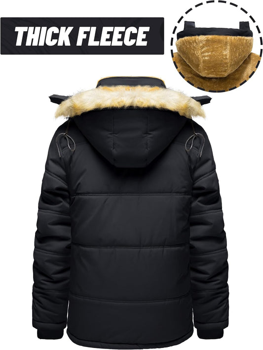 Chaqueta de invierno con capucha 7DAYS para hombre, repelente al agua, cortavientos, parka gruesa de invierno