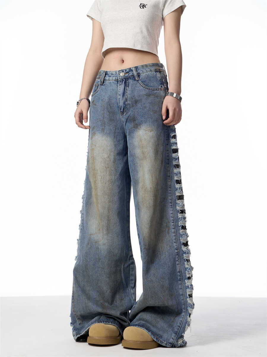 American Retro Gradient Jeans For Women's High Street