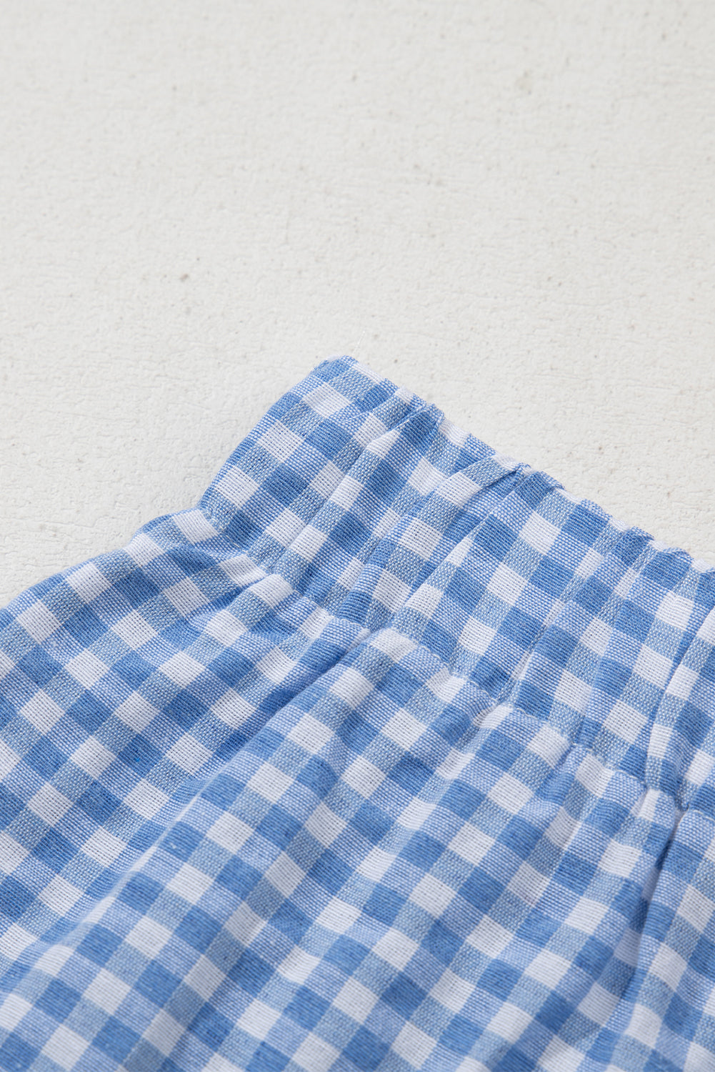 Pantalones Cortos de Cintura Alta Estampados a Cuadros Vichy Azules y Rojos