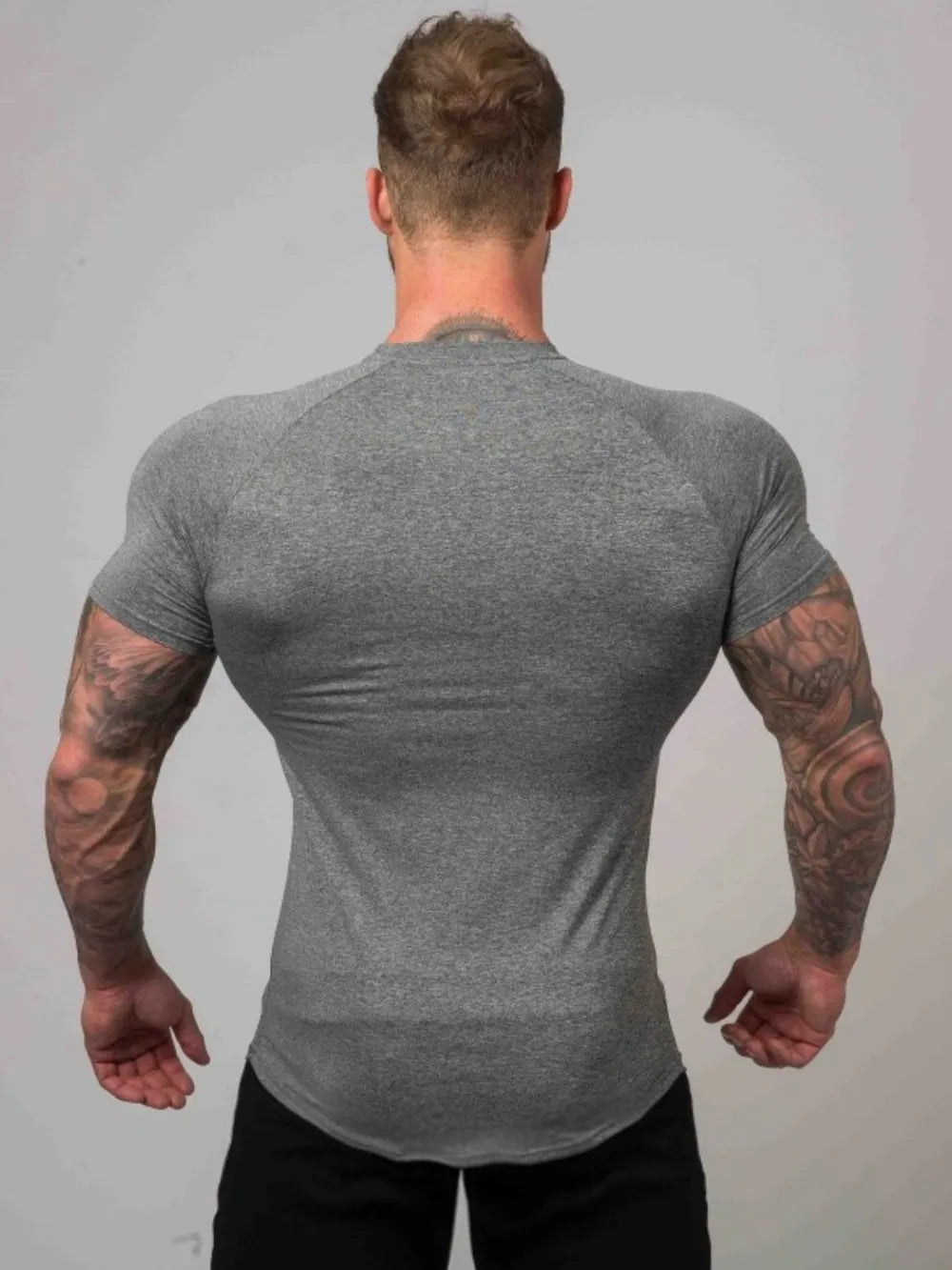 Camiseta de manga corta y cuello redondo de talla grande para hombre