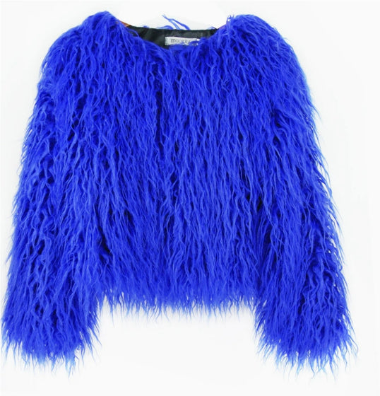 Women Fur Coats Autumn Winter Faux Fur Shaggy Jacket Fourrure Bontjas