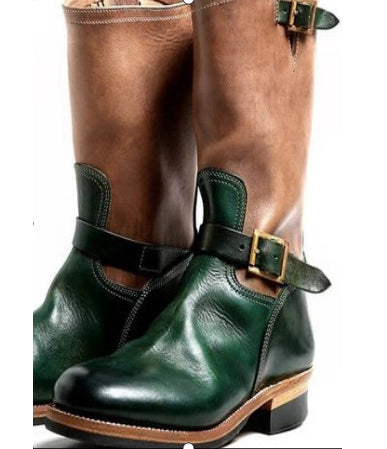 Men's Mid-Tube Wedge Sole Casual Boots