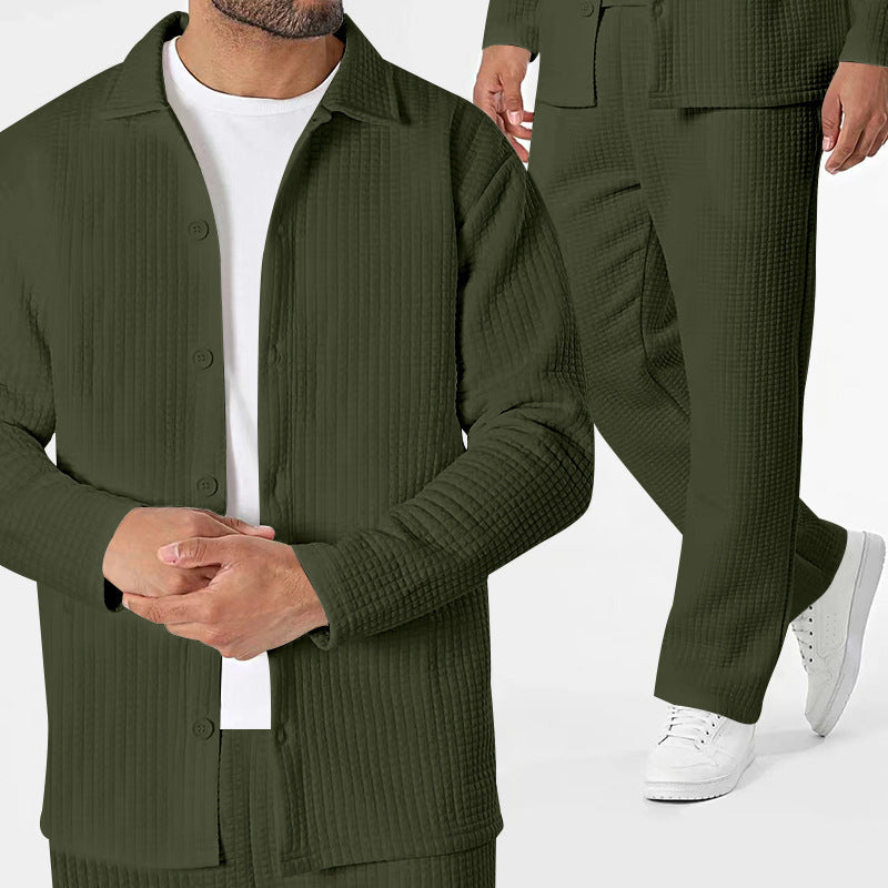 Anti-Wrinkle Small Plaid Lapel Simple Jacket Suits