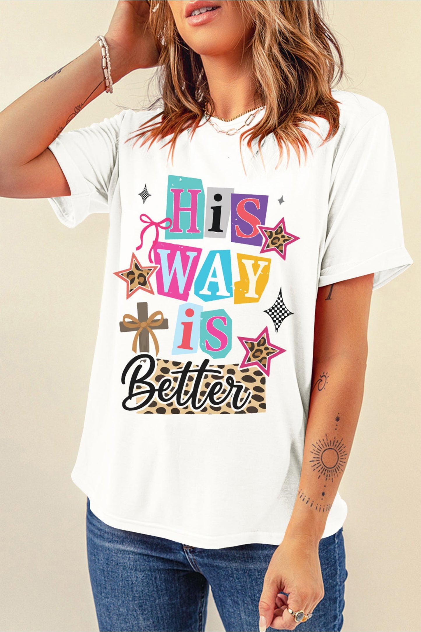 Camiseta Blanca de Celebración de Pascua "Su Camino Es Mejor"