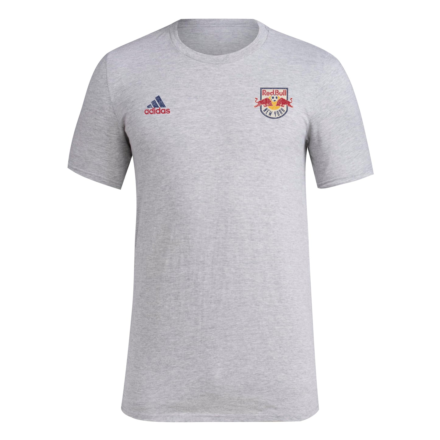 adidas Mens Short Sleeve Pre-Game T-Shirt Medium Grey Heather/New York Red Bulls X-Large