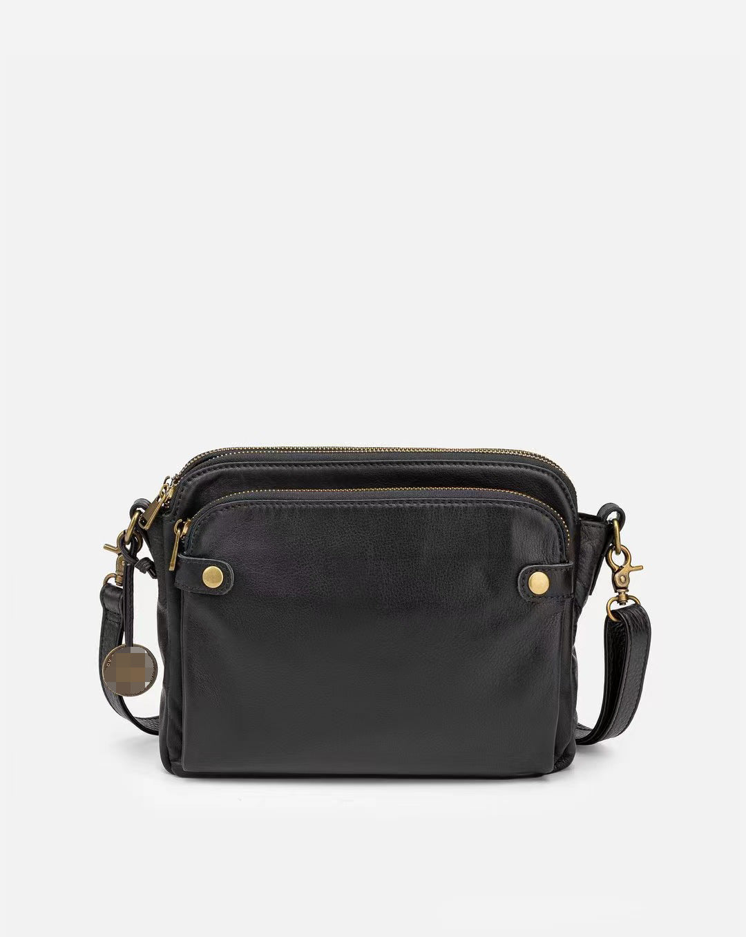 Vintage Three Layer Leather Messenger Bag Travel Bag