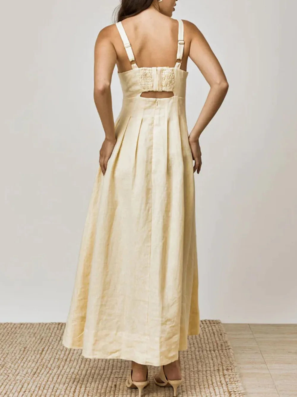 Devine Cutout Square Neck Cami Dress