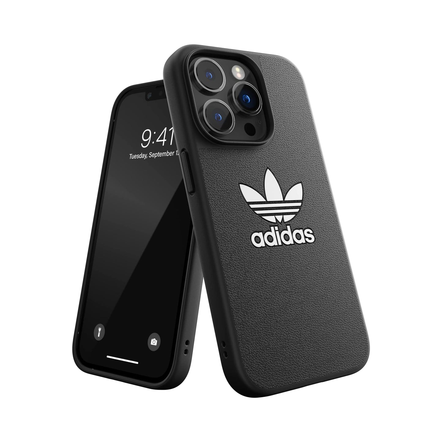 adidas Case Designed for iPhone (Black & White Trefoil iPhone 14 Pro)