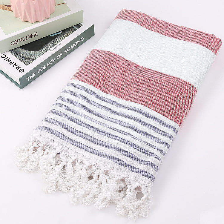 Cotton striped beach towel 100x180cm