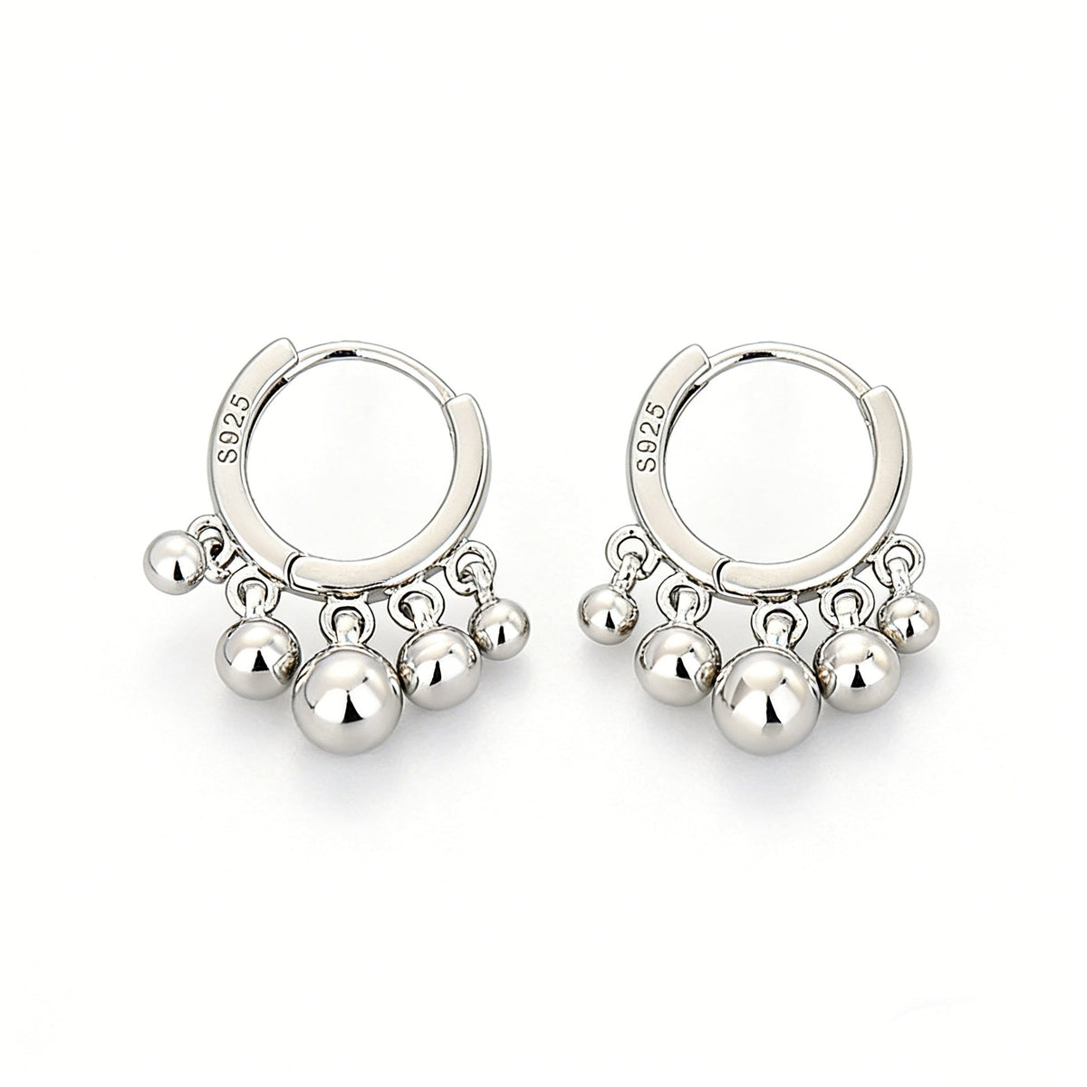 S925 Silver Tassel-shaped Pendant Earrings