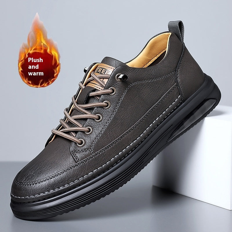Cotton-padded Velvet Casual Lace-Up Flats