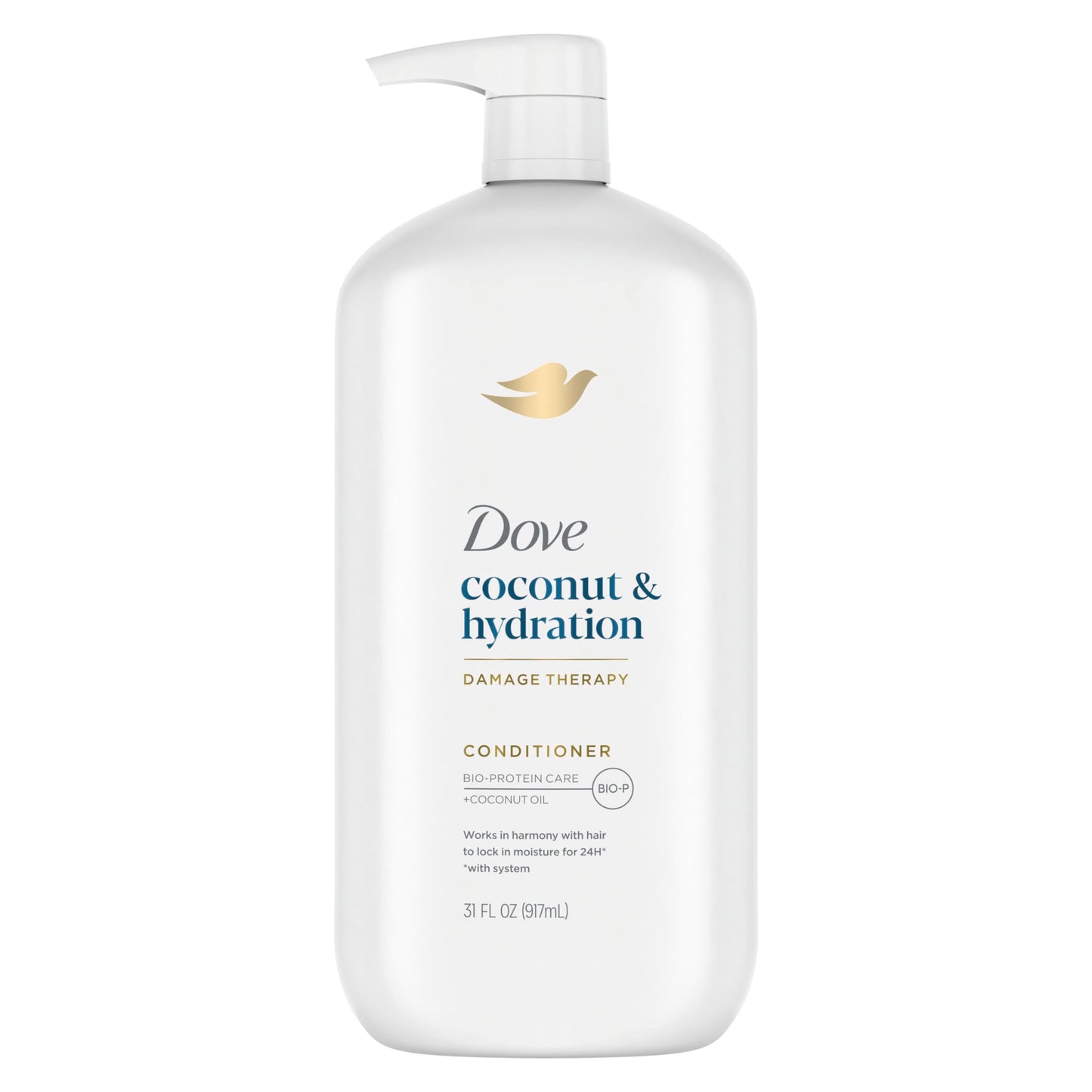Dove Conditioner Coconut & Hydration Pack of 4 for Dry Hair Conditioner with Coconut Oil Jojoba Oil & Sweet Almond Oil 31 oz
