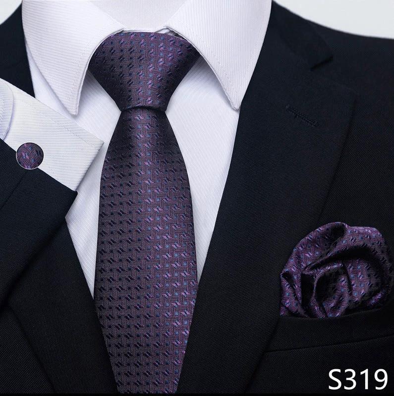 Men's Creative All-match Business Formal Wear Tie Scarf Cufflink Set