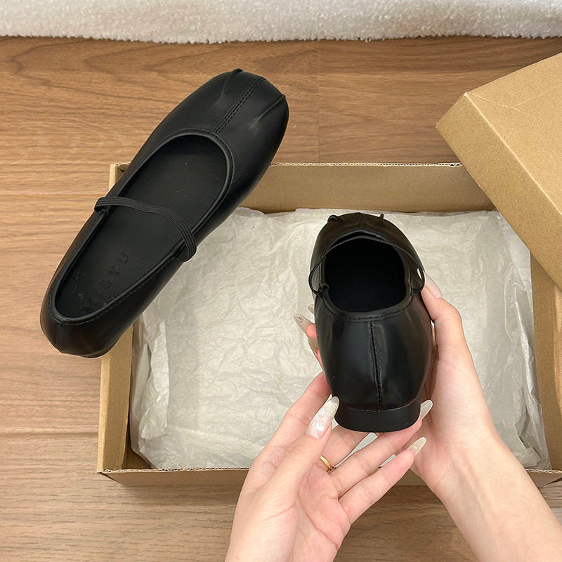 Women Flat Vintage Unique Design Low Cut Flats, French Versatile Ballet Shoes Mary Janes