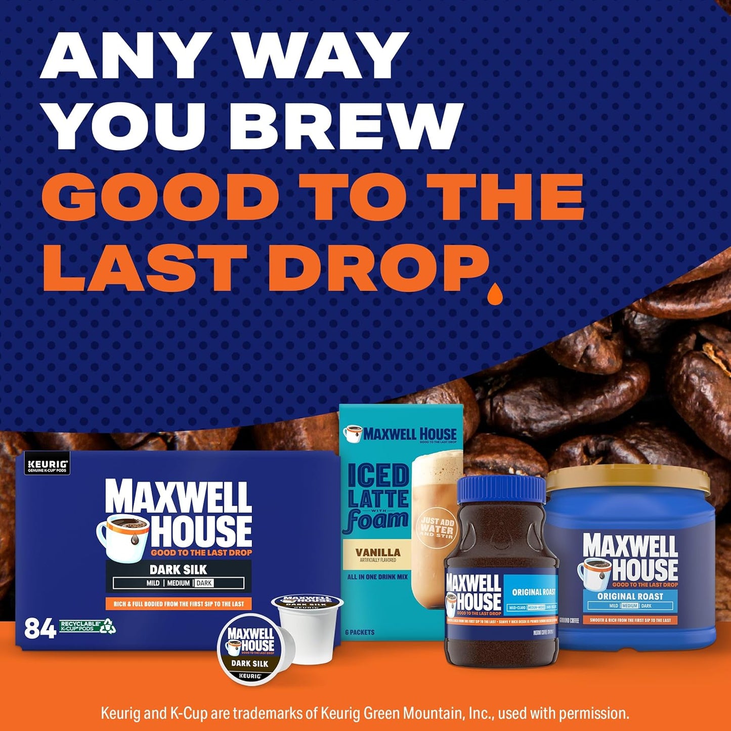 Maxwell House Dark Silk Dark Roast K-Cup® Coffee Pods (84 ct Box)