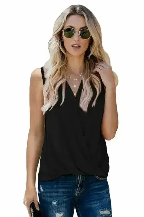 V Neck Draped Tank Top