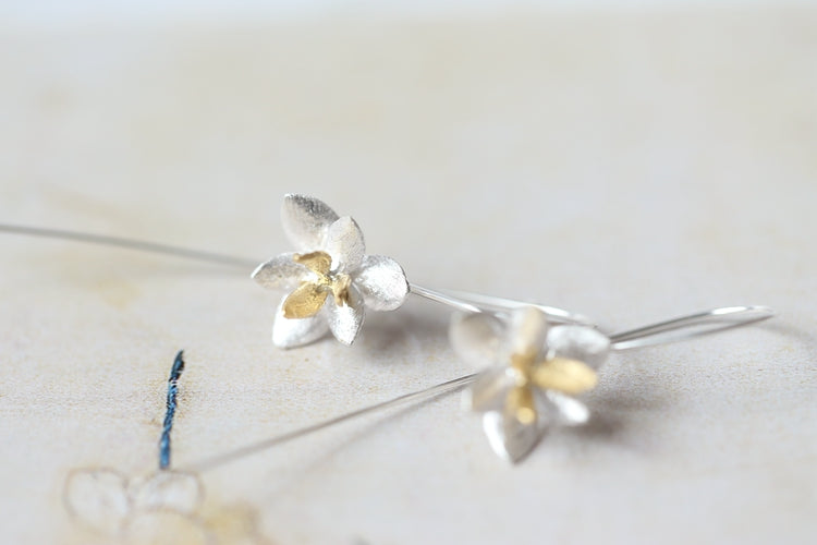 Chinese style s925 flower earrings