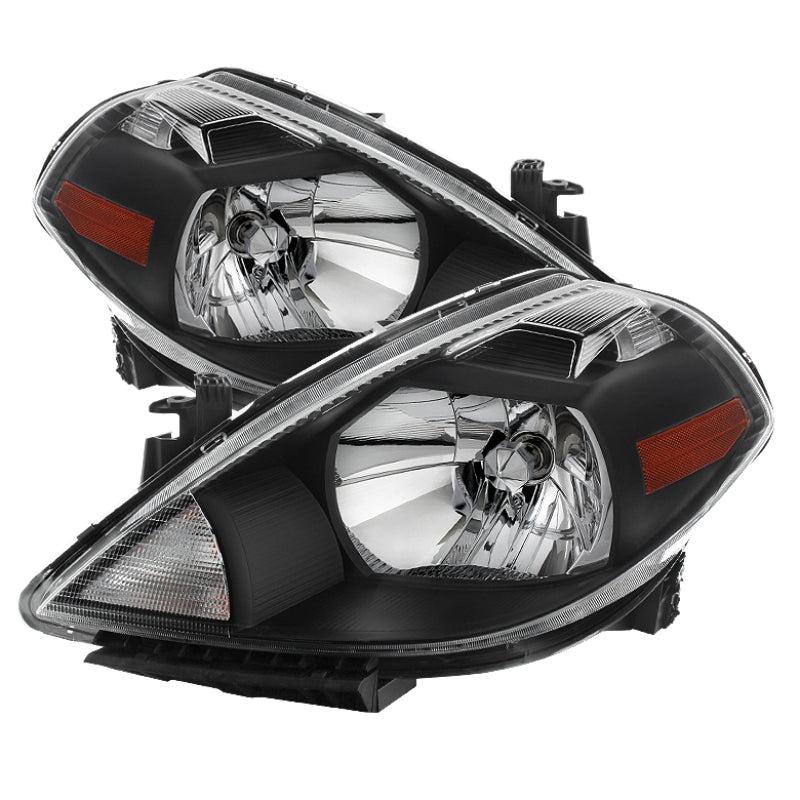 xTune Nissan Versa 07-12 Faros de cristal negros HD-JH-NV07-AM-BK