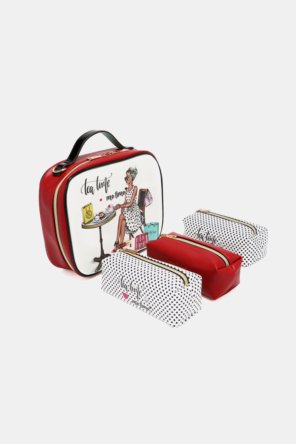 Bolso con estampado de Nicole Lee USA con tres bolsos pequeños