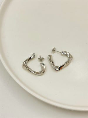 Triangle Earrings S925 Twisted Geometric Lines
