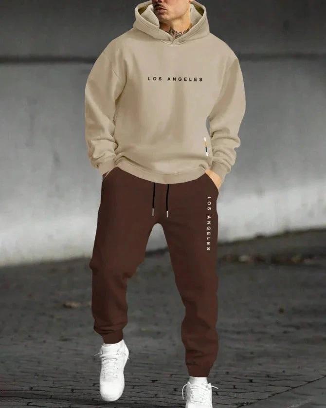 Men's Fashion Trendy Casual All-matching Hooded Sweatshirt And Sweatpants Suit