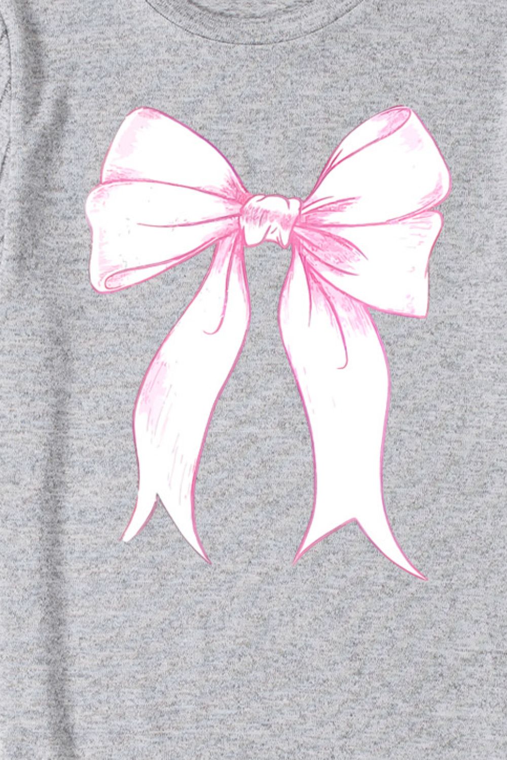 Camiseta de manga corta con cuello redondo y estampado de lazo