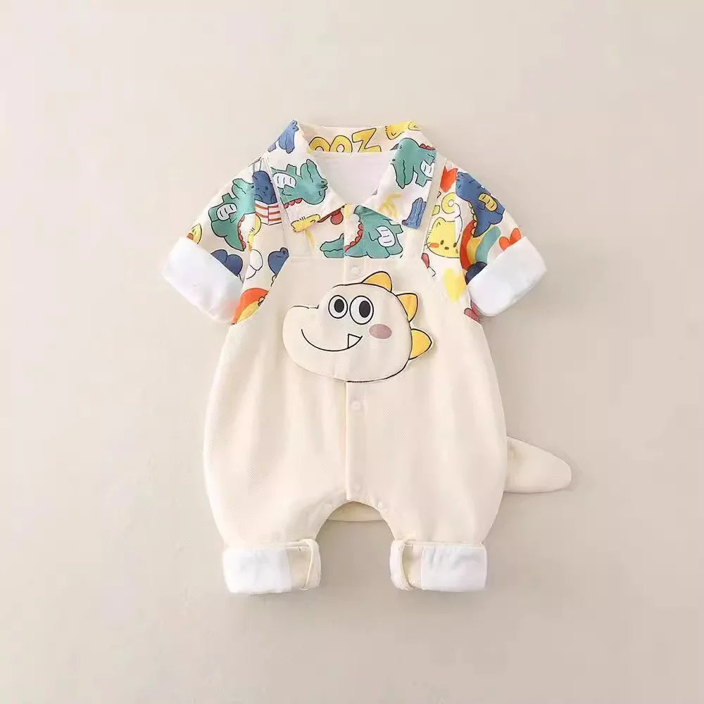 Newborn Jumpsuit Baby Boys Girls Rompers 0-18 Months Toddler Clothing Infant Long Sleeve Doodle Kids Cotton Onesies