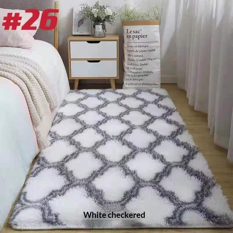 Silk-wool Carpet Bedroom Bedside Living Room Solid Color