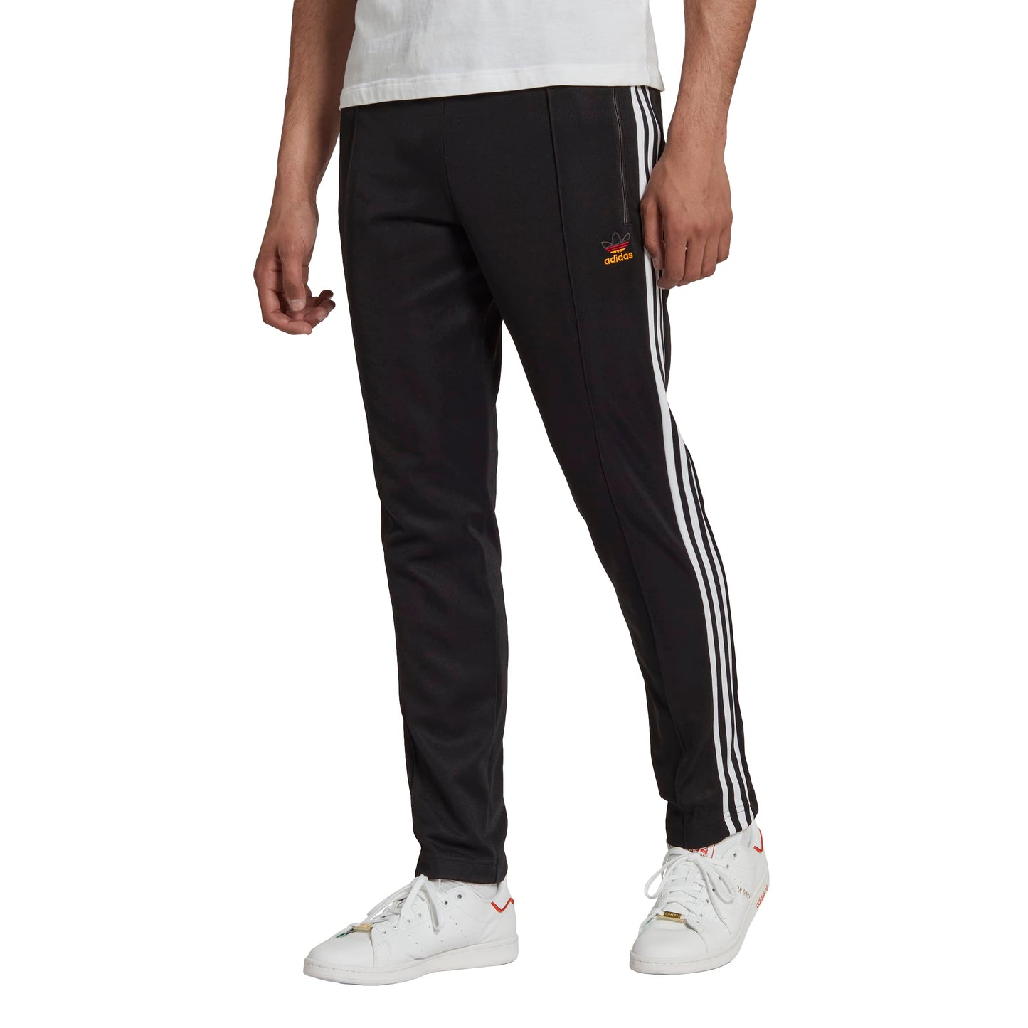 adidas Originals Mens Beckenbauer Track Pants Black/White/Team Power Red XX-Large