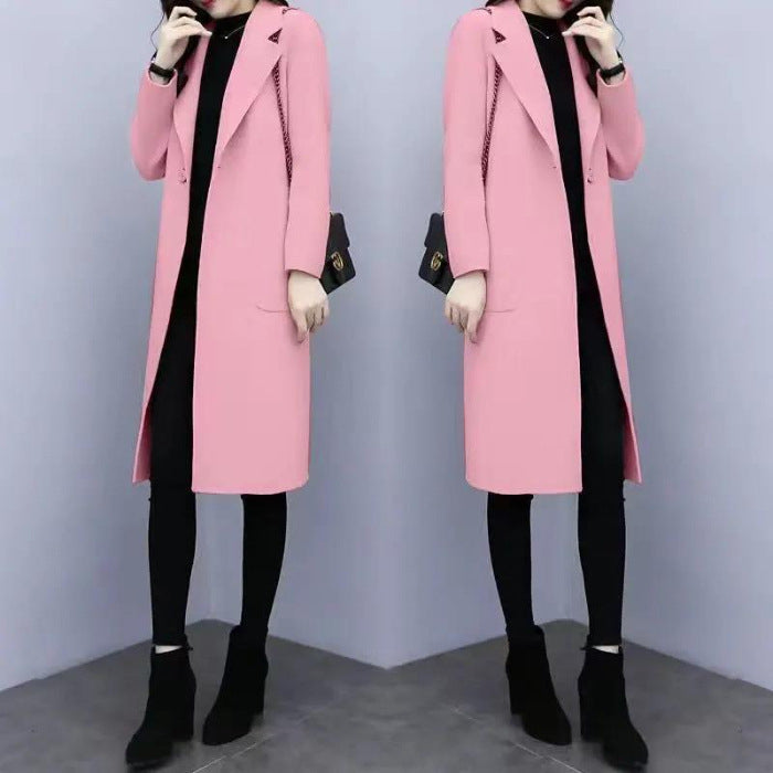 New Autumnwinter Wool Coat, Mid-length, Loose-fit, Korean Style