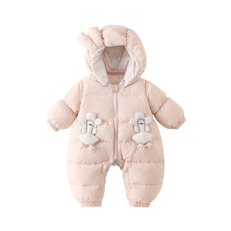 Baby Down Jacket Winter Outdoor Romper White Duck Down Clothing